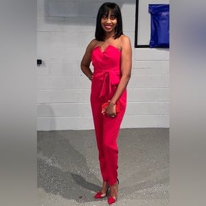 RED HOT Bebe Strapless Jumpsuit